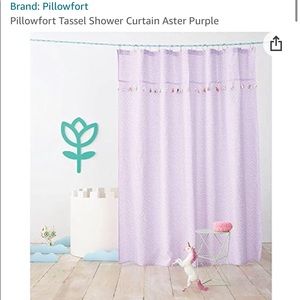 Pillowfort purple shower curtain.